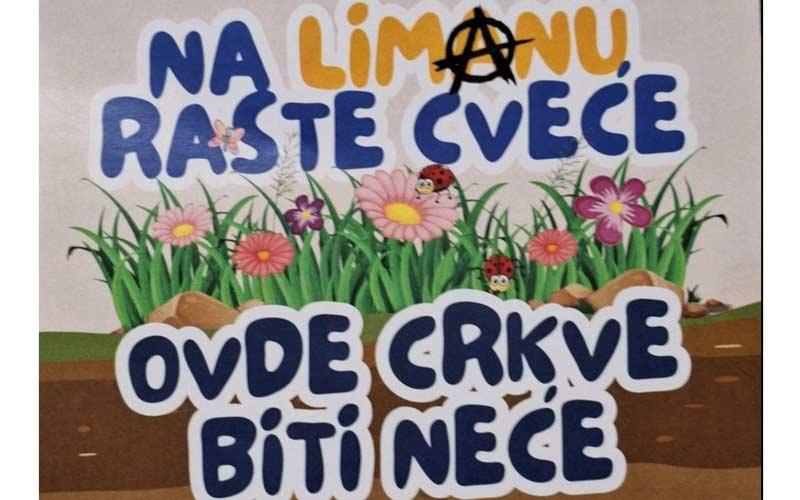 имиџ протеста против изградње цркве на Лиману