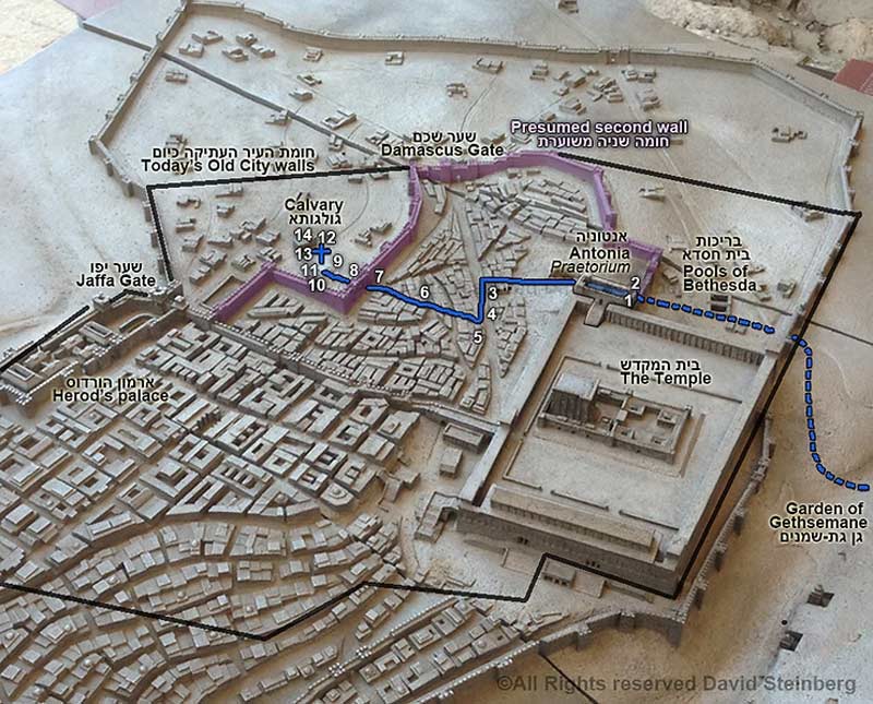 мапа Пута страдања Господа нашег Исиса Христа