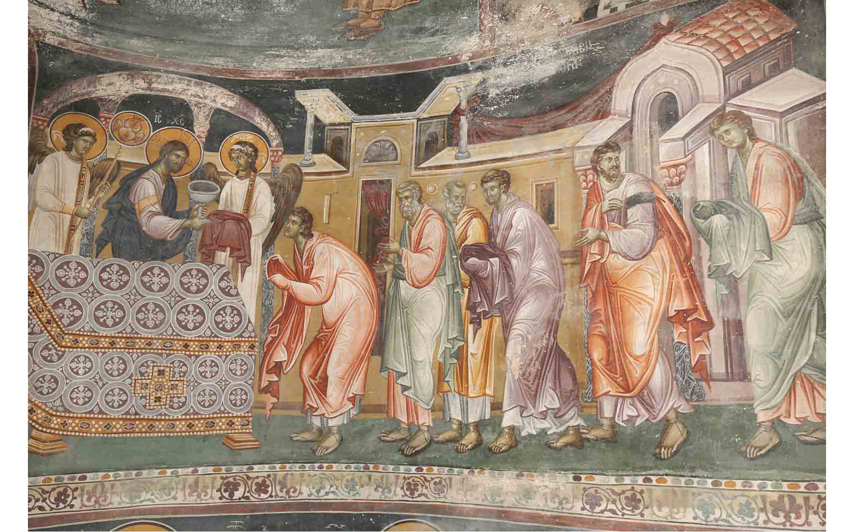 Foto: fresco "Comunión de los Apóstoles", Iglesia del Rey, Studenica, fuente: blagofund.org