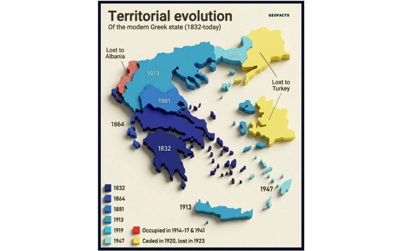 територијално ширење Грчке 1832 - 1947.