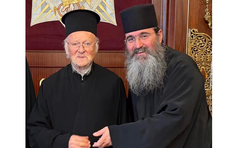 патријарх Вартоломеј и архимандрит Мишков