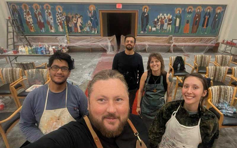 јереј Ђорђе Поповић са ученицима