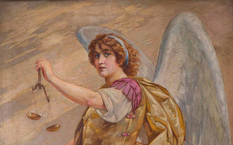 фрагмент икона Светог Архангела Михаила (1919.), Урош Предић, Музеј СПЦ