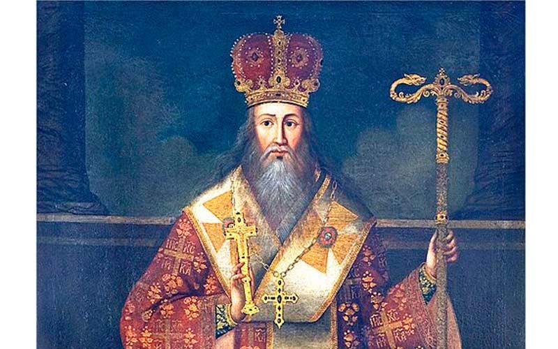 патријарх Арсеније III Чарнојевић, фрагмент слике Јова Васиљевића (1744)