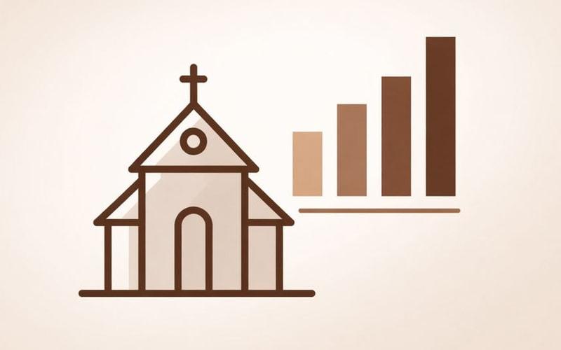 е-илустрација за извештај црквене статистике Немачке бискупске конференције за 2025. годину