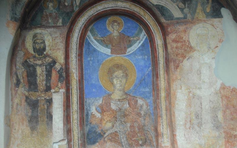 ктиторске фреске краља Марка и краља Вукашина у Марковом манастиру крај Скопља