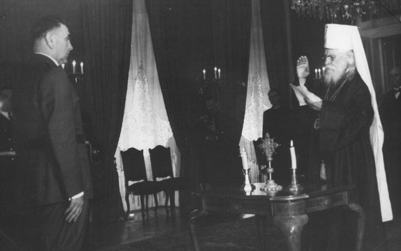 Гермоген Максимов полаже заклетву Анти Павелићу, јун 1942.