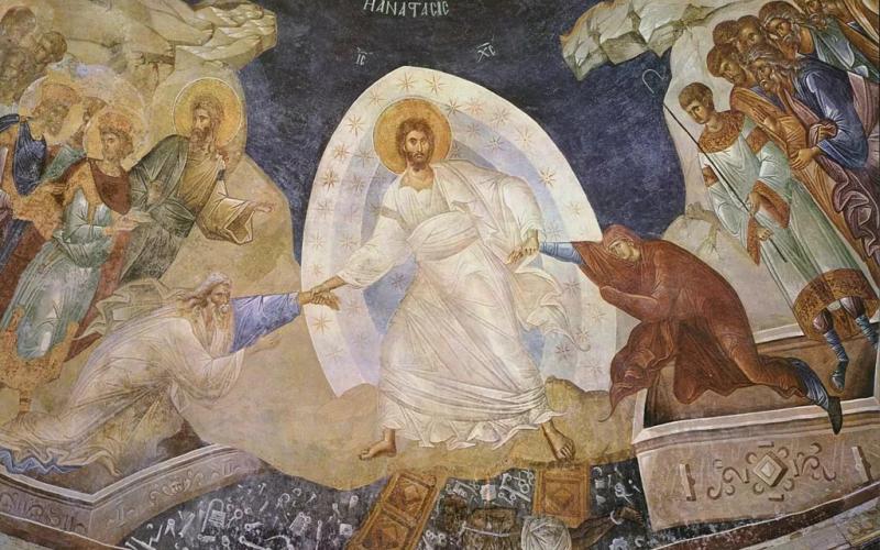 Икона Васкрсења, Христос силази у ад